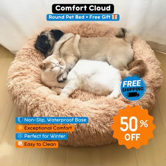 Comfort Cloud® | Round Pet Bed + Free Gift 🎁 + Free Shipping