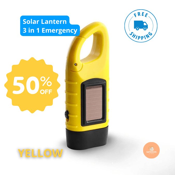 3 - in - 1 Emergency Solar Dynamo - FlashLight® | Your Light in the Dark! - safeison.com