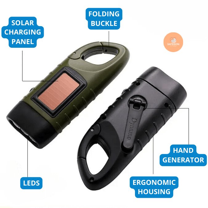 3 - in - 1 Emergency Solar Dynamo - FlashLight® | Your Light in the Dark! - safeison.com