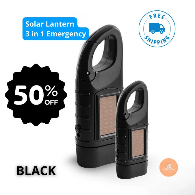 3 - in - 1 Emergency Solar Dynamo - FlashLight® | Your Light in the Dark! - safeison.com