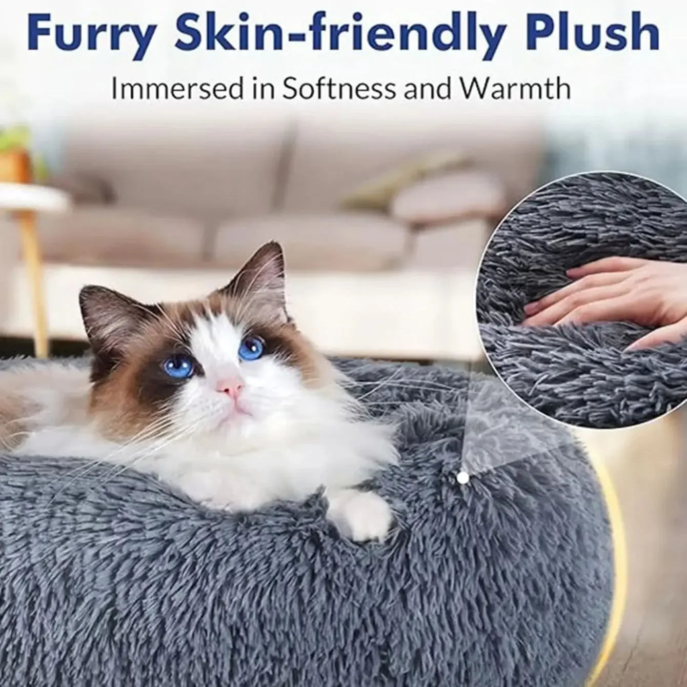 Comfort Cloud® | Round Pet Bed + Free Gift 🎁 - safeison.com