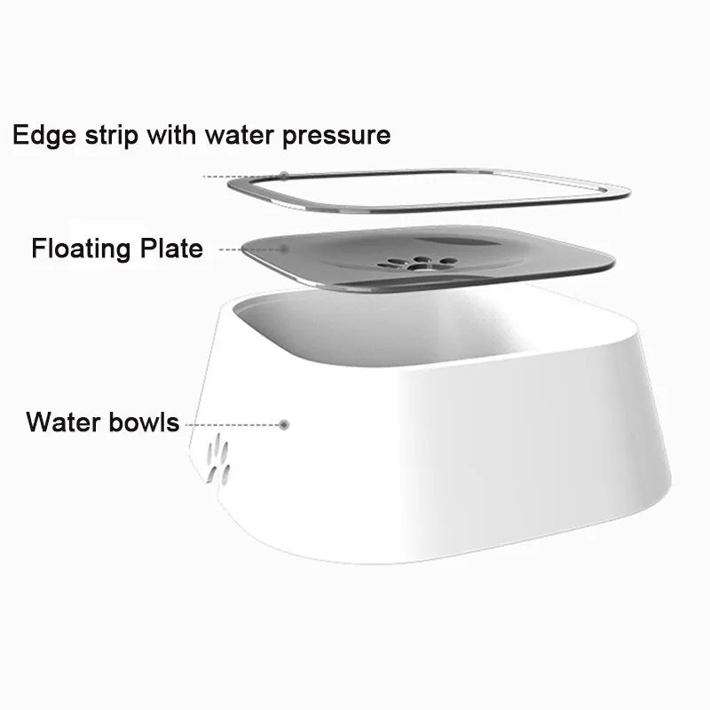 1.5L Pet Drinking Water Bowls Floating Non-Wetting Mouth Cat Slow Anti-Overflow Water Feeding Dispenser Large Capacity - safeison.com