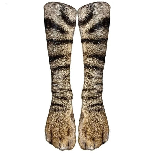 Leopard Socks - Animal Paw Pattern 3D Print Long Socks 😻 - safeison.com